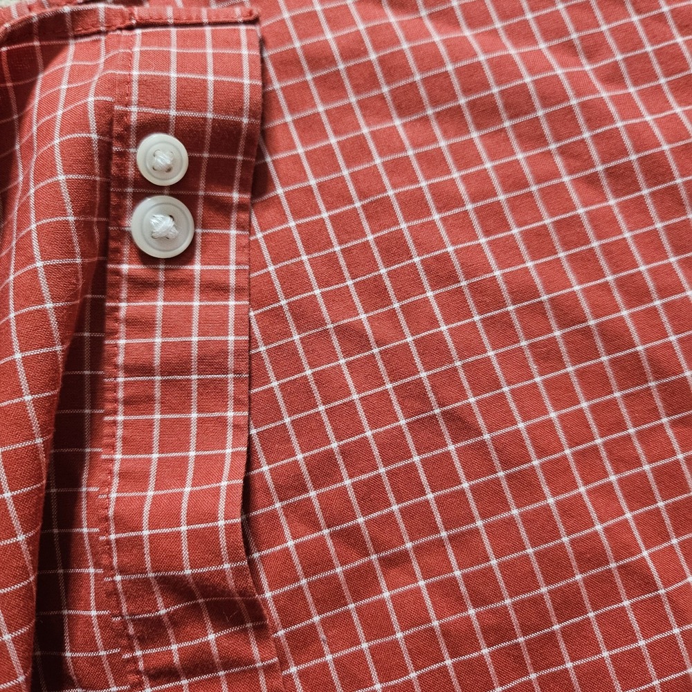 LL Bean Traditional Fit Long Sleeve Button Down Red Check Mens Large - Picture 8 of 11